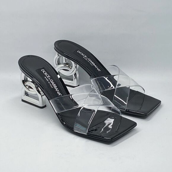 Dolce & Gabbana Shoes - Dolce&Gabbana DG Heel PVC Mules size 37.5